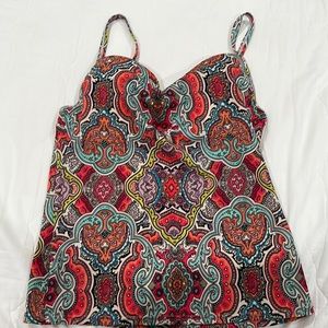 Long swim shirt colorful patter